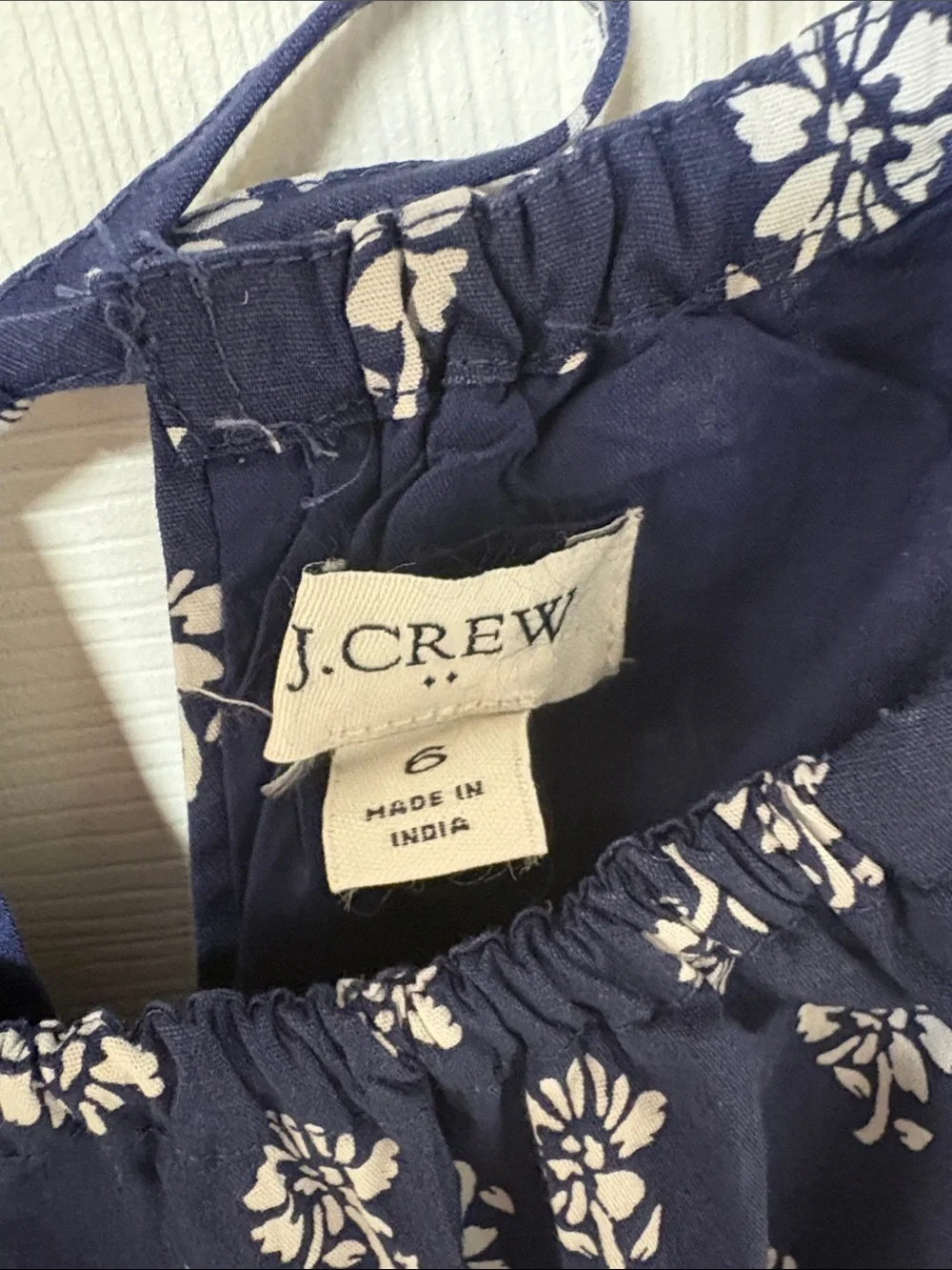 NWT J. Crew Blue & White Floral Summer Poplin Halter Dress - Size 6